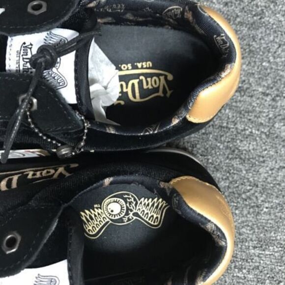 VON DUTCH Women Vanderdutch VELVET BLACK & GOLD SAINTS SNEAKER WOMEN US 9 NEW - Picture 7 of 9